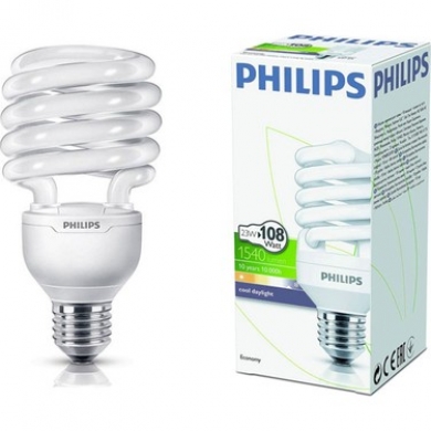 Philips 23 Watt (108 Watt) Enerji Tasarruflu Spiral Ampul E27 Duy Beyaz Işık 