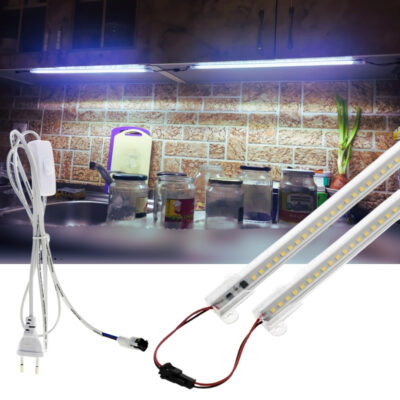 SB-6553 2 Adet 100 Cm 220v Şeffaf Çubuk Bar Led Beyaz Işık ve Butonlu Fiş