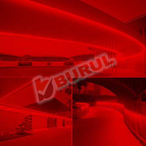 SB-6509 50 Metre Kırmızı Işık Neon Led Şerit Dış Mekan Silikonlu Esnek Dekoratif Aydınlatma 220v Fişli - Görsel 5