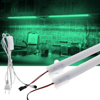 SB-6553 2 Adet 100 Cm 220v Opak Çubuk Bar Led Yeşil Işık ve Butonlu Fiş