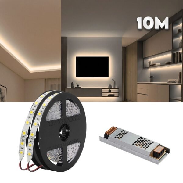 10m Gün Işığı Gizli Işık Bandı Seti - Tavan, Tv Ünitesi, Mobilya, Salon Oda Ambiyans Aydınlatma