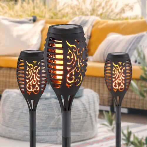 12 Ledli Ip44 Alevli Solar Bahçe Aydınlatma Kutulu 2'Li Paket - Görsel 3