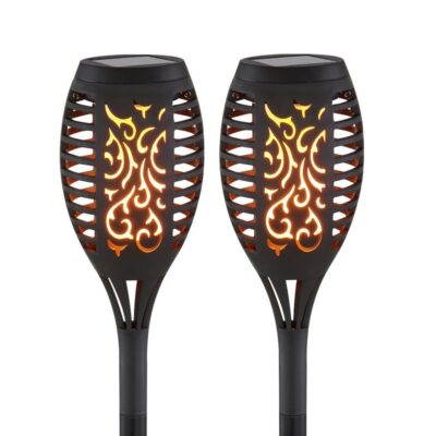 12 Ledli Ip44 Alevli Solar Bahçe Aydınlatma Kutulu 2'Li Paket