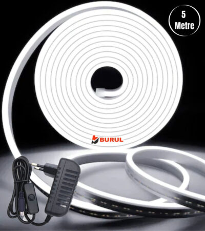 SB-6536 2.5 Metre Beyaz Işık Esnek Neon Led Şerit Butonlu Dekoratif Aydınlatma Seti