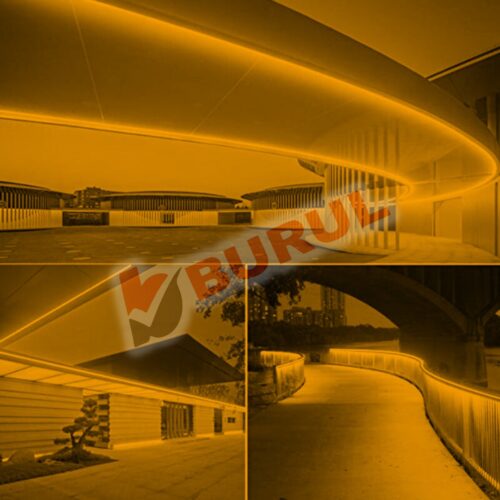 SB-6509 40 Metre Amber Işık Neon Led Şerit Dış Mekan Silikonlu Esnek Dekoratif Aydınlatma 220v Fişli - Görsel 3