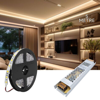 SB-6555 5 Metre Gün Işığı Led Işık Seti Gizli Tavan Işık Bandı Aydınlatma Ev Oda Salon TV Ünitesi Mutfak
