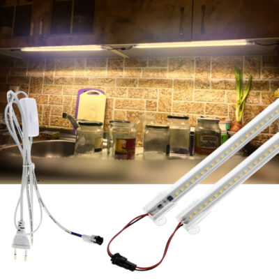SB-6553 2 Adet 100 Cm 220v Şeffaf Çubuk Bar Led Gün Işığı ve Butonlu Fiş