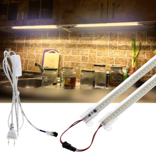 SB-6553 2 Adet 100 Cm 220v Şeffaf Çubuk Bar Led Gün Işığı ve Butonlu Fiş