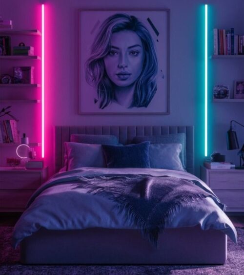 SB-6541 1 Metre Opak 8 Renk Kumandalı Sese Duyarlı Renk Değiştiren RGB Çubuk Şerit Led Işık - Görsel 6