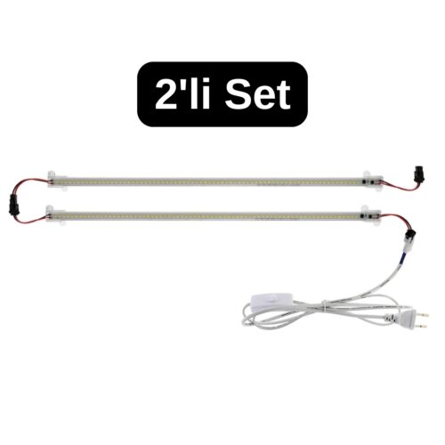 SB-6553 2 Adet 50 Cm 220v Opak Çubuk Bar Led Gün Işığı ve Butonlu Fiş - Görsel 2