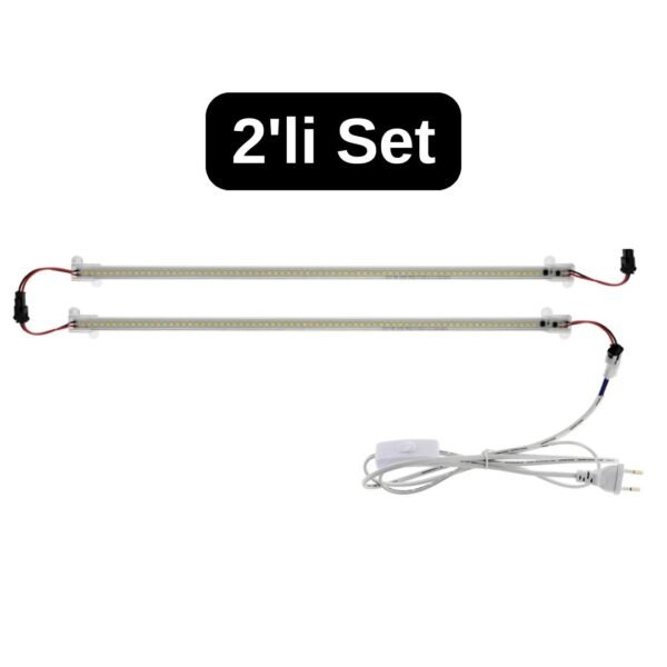 Alternative view of SB-6553 2 Adet 100 Cm 220v Şeffaf Çubuk Bar Led Beyaz Işık ve Butonlu Fiş