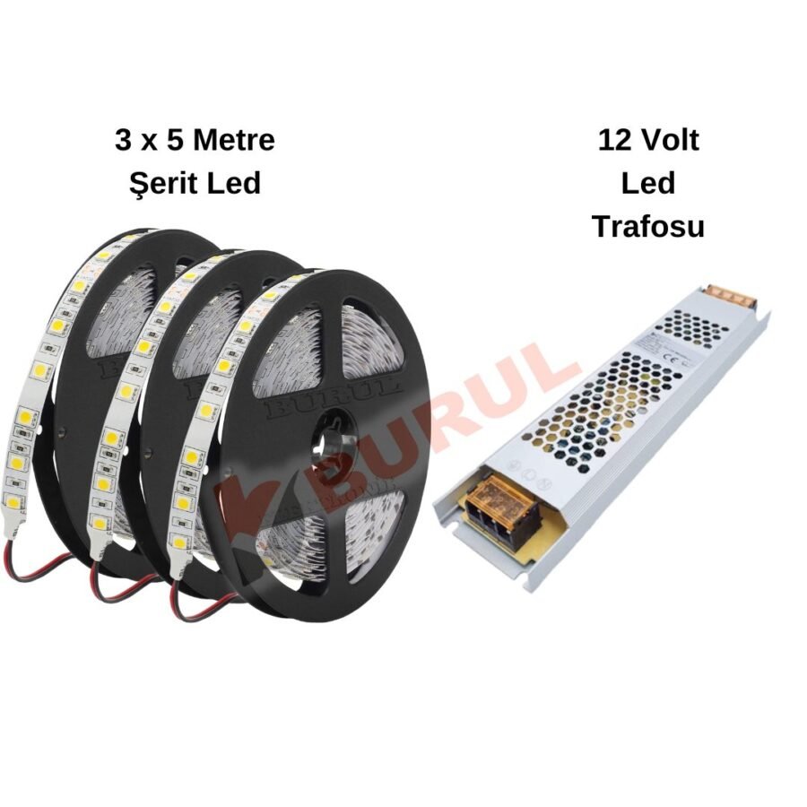 15 Metre Beyaz Led Işık Seti Gizli Tavan Işık Bandı Aydınlatma Ev Oda Salon TV Ünitesi Mutfak SB-6555 - Görsel 2