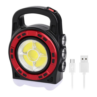 Cob Ledli 20 Watt 3 Kademeli Şarj Edilebilir Usb Çıkışlı Solar Lamba