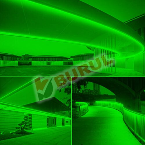 SB-6509 50 Metre Yeşil Işık Neon Led Şerit Dış Mekan Silikonlu Esnek Dekoratif Aydınlatma 220v Fişli - Görsel 4