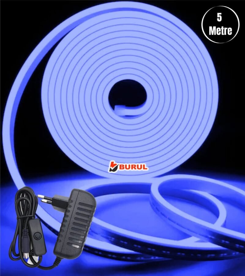 5 Metre Mavi Işık Esnek Neon Led Şerit Butonlu Dekoratif Aydınlatma Seti SB-6535