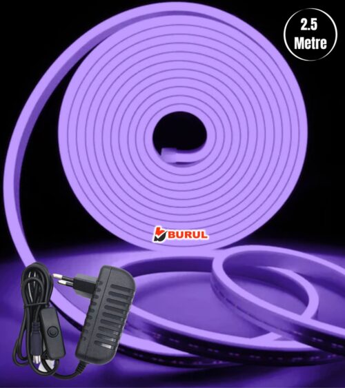 SB-6536 2.5 Metre Mor Işık Esnek Neon Led Şerit Butonlu Dekoratif Aydınlatma Seti
