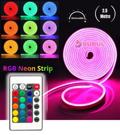 SB-6560 2.5 Metre 16 Renk Kumandalı Renk Değiştiren RGB Neon Led Şerit Işık Seti