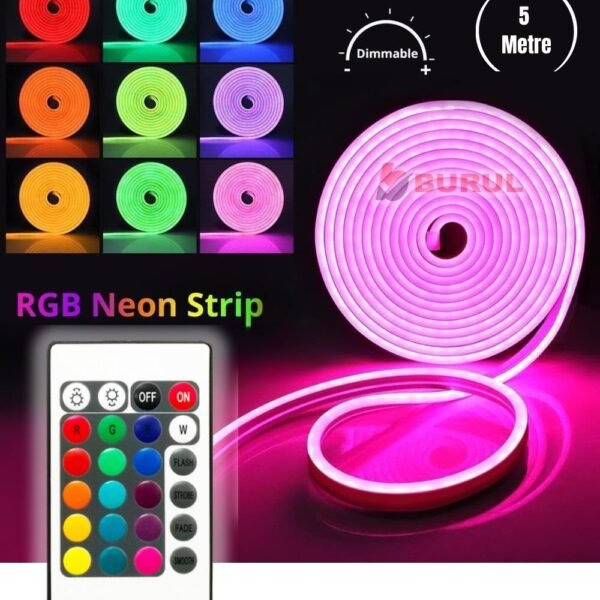 5 Metre 16 Renk Kumandalı Renk Değiştiren RGB Neon Led Şerit Işık Seti SB-6560