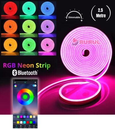 SB-6563 2.5 Metre 256 Renk Bluetooth Kontrol Renk Değiştiren RGB Neon Led Şerit Işık Seti