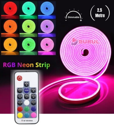 SB-6562 2.5 Metre 20 Renk RF Kumandalı Renk Değiştiren RGB Neon Led Şerit Işık Seti