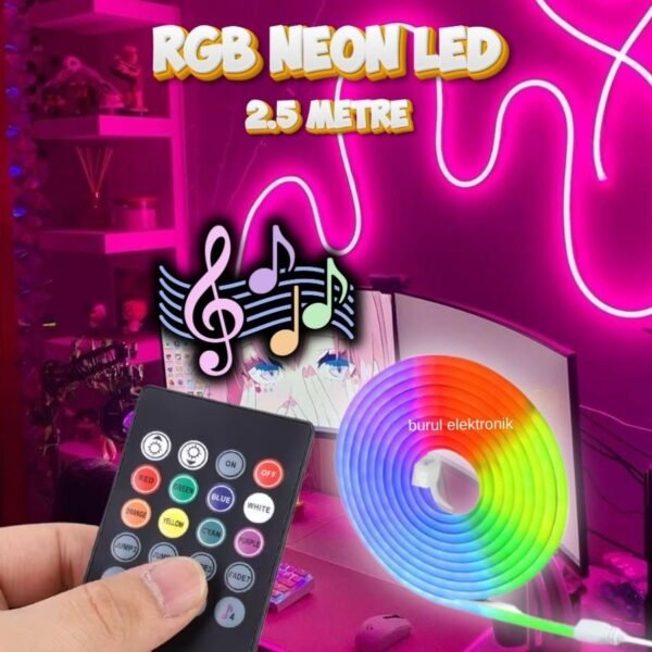 2.5 Metre Sese Duyarlı ve Kumandalı Rgb Neon Led SB-6561