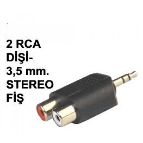 2 RCA DİŞİ TO 3,50 MM STEREO JAK ADAPTÖR 5 ADET