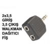 2 X 3,5 MM STEREO JAK BİRLEŞTİRİCİ - KULAKLIK ÇOKLAYICI 5 ADET