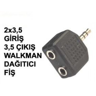 2 X 3,5 MM STEREO JAK BİRLEŞTİRİCİ - KULAKLIK ÇOKLAYICI 5 ADET