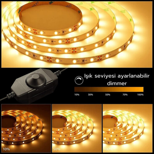 SB-6513 5 Metre Dimmer Anahtarlı Gün Işığı Şerit Led Seti - Görsel 2
