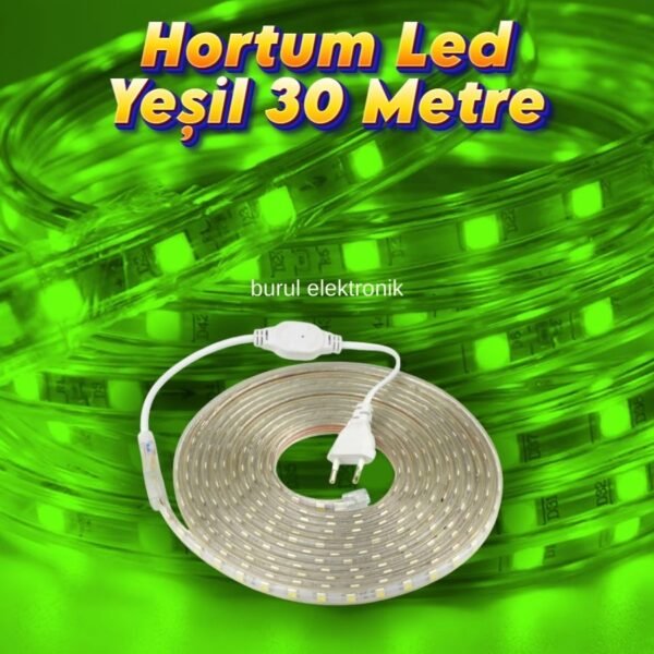 30 Metre Hortum Led Yeşil Işık Dış Mekan Fişli SB-6539