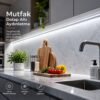 Şerit LED Beyaz 220V Yüksek Parlaklık, 120 LED/m, Tak Çalıştır, Fişli Anahtarlı, Silikonlu İç/Dış Mekan, Yapışkanlı, Mutfak, Tezgah Altı, Mobilya, Asma Tavan, Bahçe, SB-6508 - Görsel 6