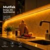 Şerit LED Amber 220V Yüksek Parlaklık, 120 LED/m, Tak Çalıştır, Fişli Anahtarlı, Silikonlu İç/Dış Mekan, Yapışkanlı, Mutfak, Tezgah Altı, Mobilya, Asma Tavan, Bahçe, SB-6508 - Görsel 6
