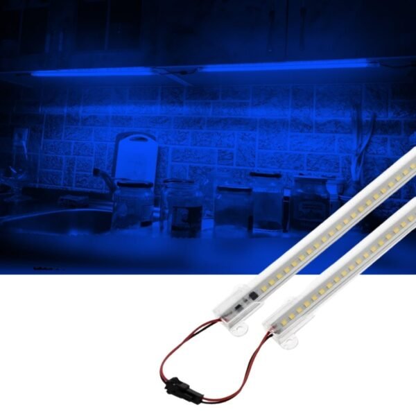 SB-6554 2 Adet 50 Cm 220v Şeffaf Çubuk Bar Led Mavi Işık