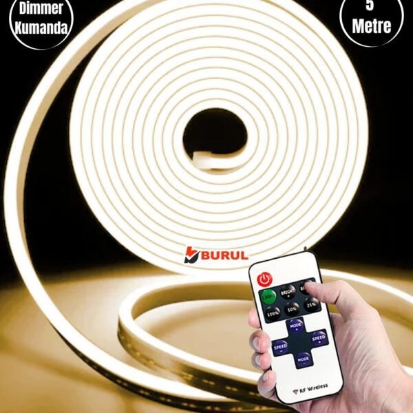 5 Metre Gün Işığı Esnek Neon Led Şerit Dimmer Kumandalı Dekoratif Aydınlatma Seti SB-6537