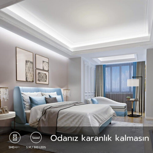 SB-6513 5 Metre Dimmer Anahtarlı Beyaz Işık Şerit Led Seti - Görsel 3