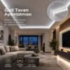 Şerit LED Beyaz 220V Yüksek Parlaklık, 120 LED/m, Tak Çalıştır, Fişli Anahtarlı, Silikonlu İç/Dış Mekan, Yapışkanlı, Mutfak, Tezgah Altı, Mobilya, Asma Tavan, Bahçe, SB-6508 - Görsel 5