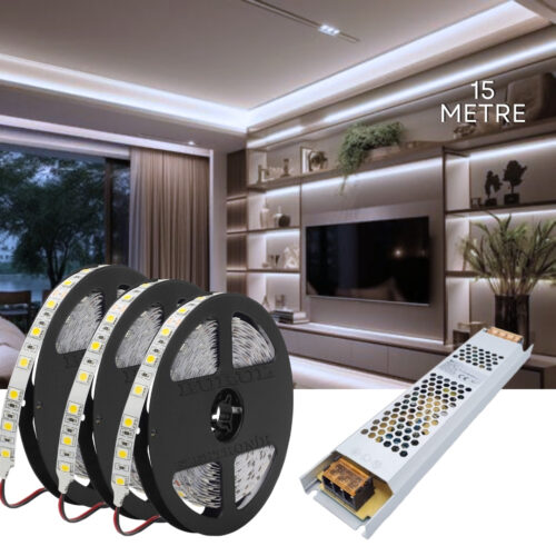 SB-6555 15 Metre Beyaz Led Işık Seti Gizli Tavan Işık Bandı Aydınlatma Ev Oda Salon TV Ünitesi Mutfak