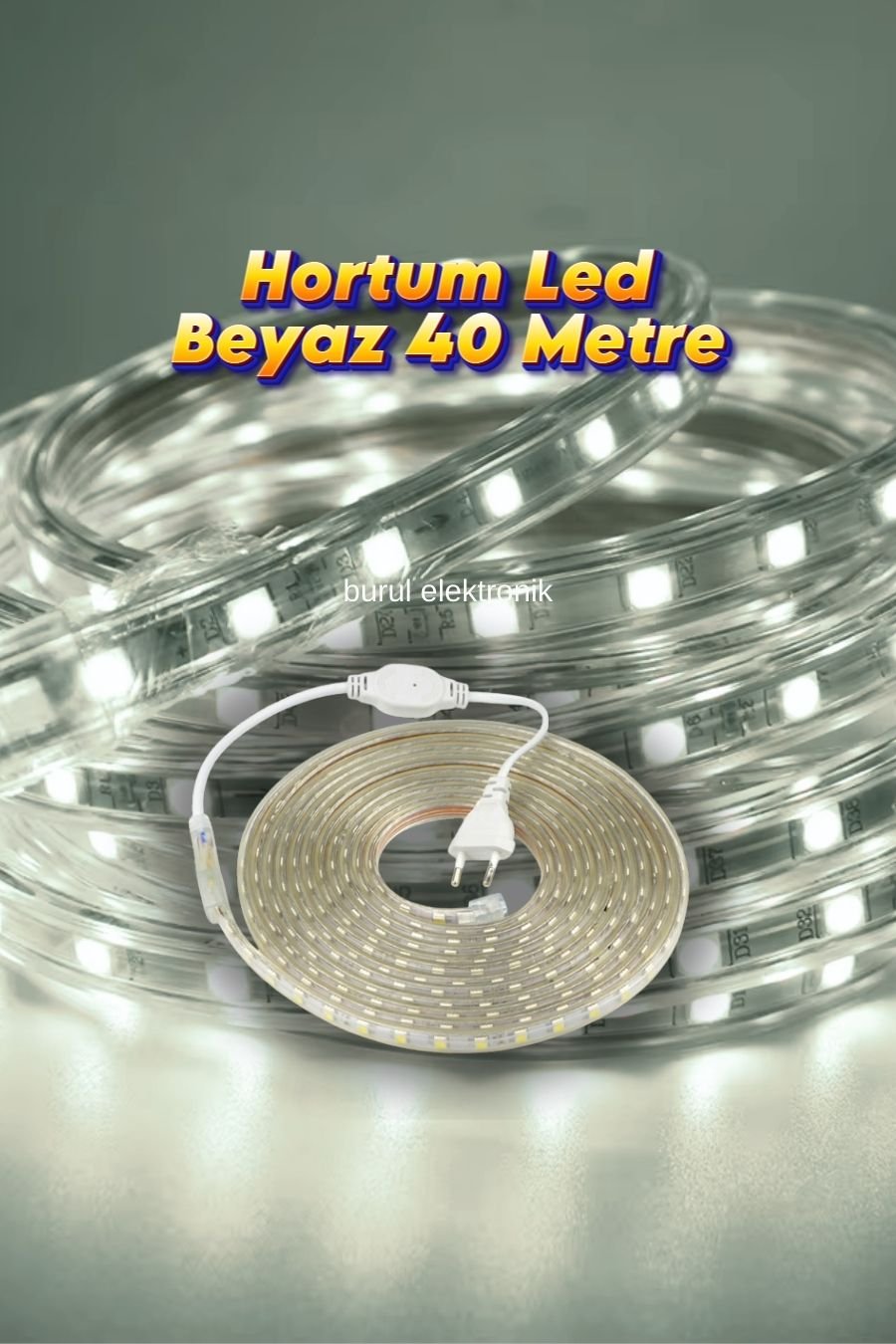 40 Metre Hortum Led Beyaz Işık Dış Mekan Fişli SB-6539