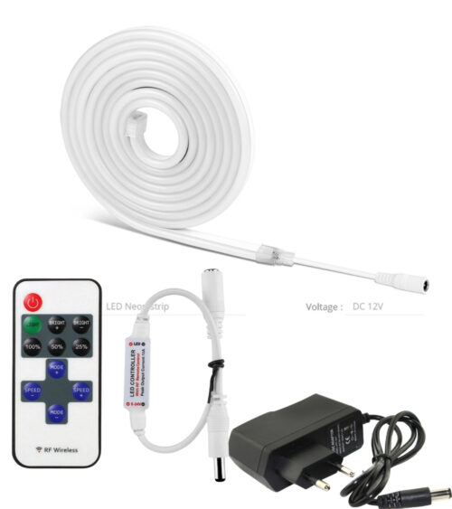 2.5 Metre Sarı Işık Esnek Neon Led Şerit Dimmer Kumandalı Dekoratif Aydınlatma Seti SB-6538 - Görsel 2