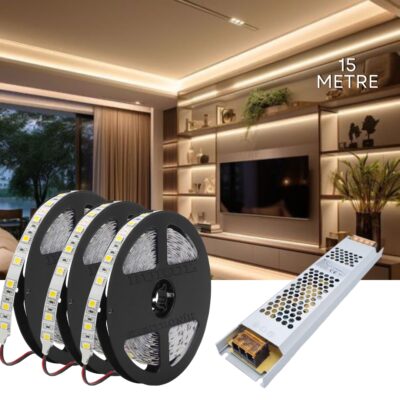 SB-6555 15 Metre Gün Işığı Led Işık Seti Gizli Tavan Işık Bandı Aydınlatma Ev Oda Salon TV Ünitesi Mutfak