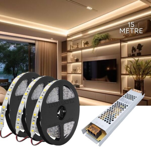 15 Metre Gün Işığı Led Işık Seti Gizli Tavan Işık Bandı Aydınlatma Ev Oda Salon TV Ünitesi Mutfak SB-6555