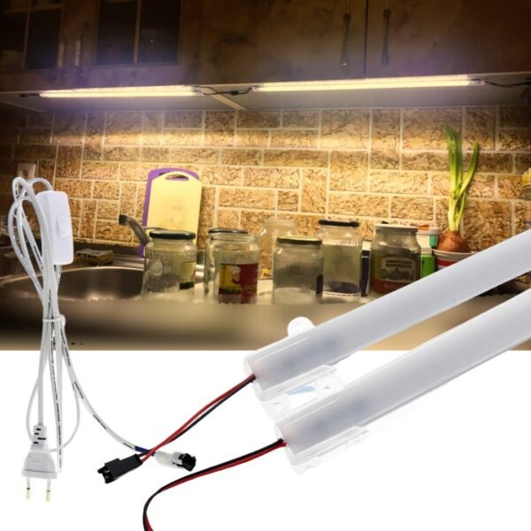 SB-6553 2 Adet 50 Cm 220v Opak Çubuk Bar Led Gün Işığı ve Butonlu Fiş