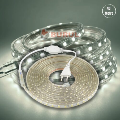 SB-6539 40 Metre Beyaz Işık Hortum Şerit Led Dış Ortam Aydınlatma 220v Fişli