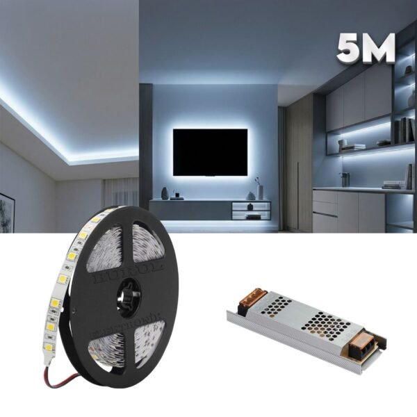 5m Beyaz Işık Gizli Işık Bandı Seti - Tavan, Tv Ünitesi, Mobilya, Salon Oda Ambiyans Aydınlatma