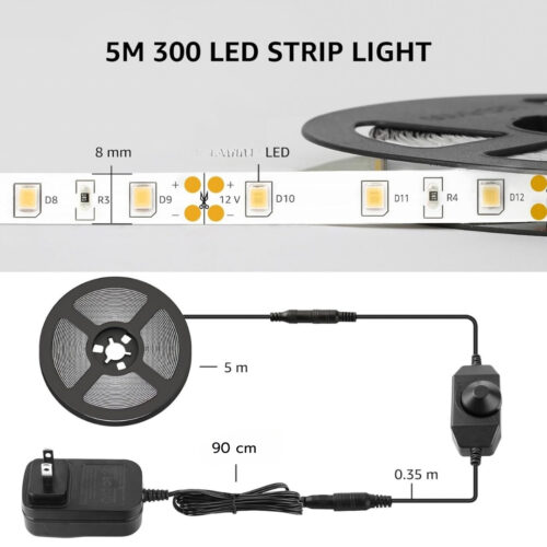SB-6513 5 Metre Dimmer Anahtarlı Beyaz Işık Şerit Led Seti - Görsel 6