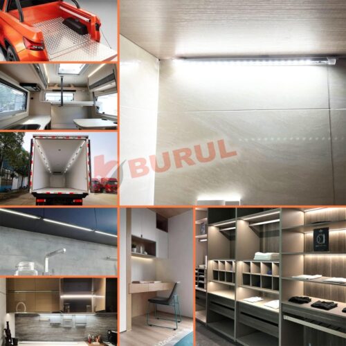 SB-6550 - 2 Adet Alüminyum Kasa Çubuk Led 12 Volt Beyaz Işık 100 Cm Opak Karavan Tekne Otomobil - Görsel 4