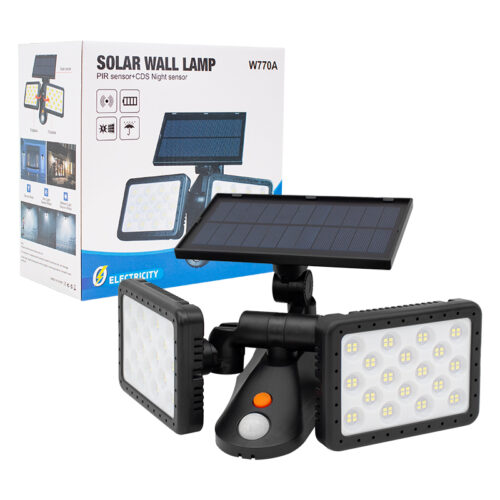 Sensörlü 144 Smd Ledli Solar Aydınlatmalı Duvar Lambası - Görsel 3
