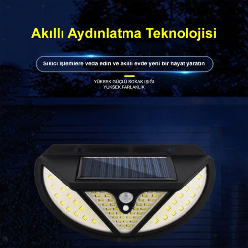 Smd Ledli Hareket Sensörlü Üç Modlu Solar Duvar Lambası - Görsel 3