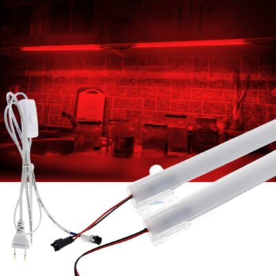 SB-6553 2 Adet 100 Cm 220v Opak Çubuk Bar Led Kırmızı Işık ve Butonlu Fiş