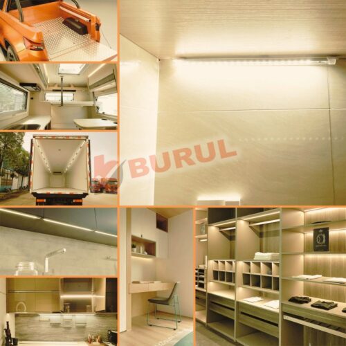 SB-6552 2 Adet Alüminyum Kasalı Yüksek Lümen 4014 Bar Led 12 Volt Gün ışığı 50 Cm Şeffaf Karavan Tekne - Görsel 4